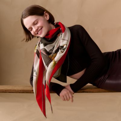 エルメスカシミアシルク140concours de etriers Hermes Cashmere/Silk Shawl Concours d'Etriers by Virginie